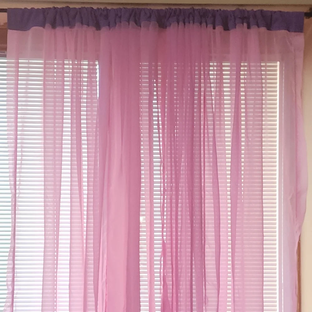 Pink Sheer Curtains - 2 panels